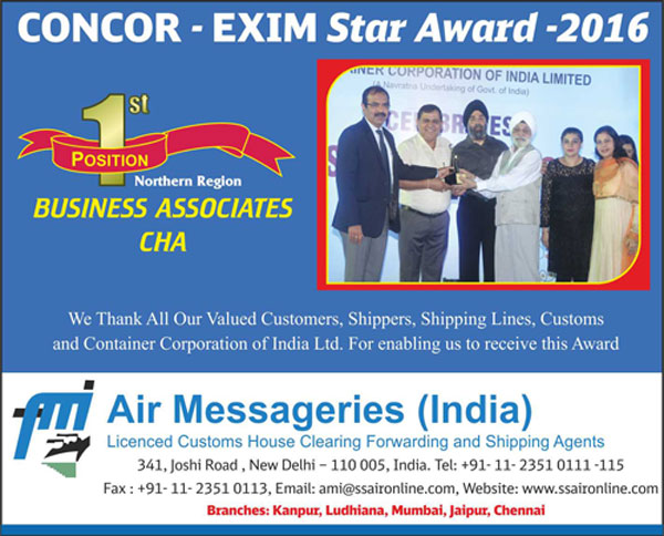 CONCOR - EXIM Star Award - 2016